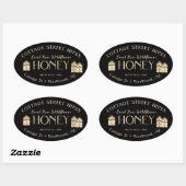 Raw Local Wildflower Hives Honey Label Zwart (Vel)
