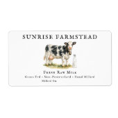 Raw Milk Cow | Farmstead Dairy Custom Label (Voorkant)
