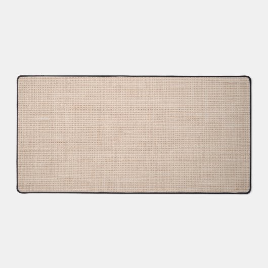 Raw Natural Linen Texture Minimalist Desk Mat (Voorkant)