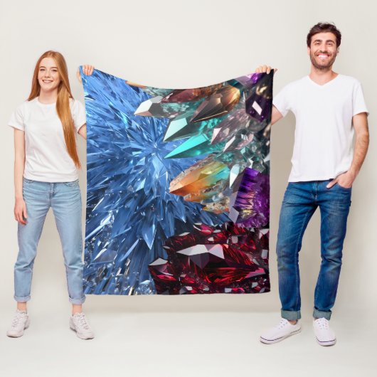 Raw Rock Jewel Edelstenen Kristallen Fleece Deken (In situ)