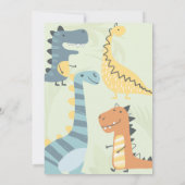 Raw-some Cute Dinosaur Birthday Uitnodiging (Achterkant)