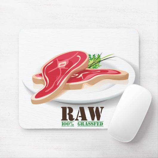 Raw Steak Organic Planet Mousepad Muismat (Met muis)