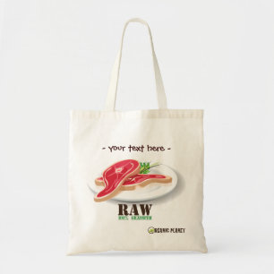 Raw Steak Organic Planet Reused Canvas Bag Tote Bag