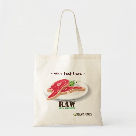 Raw Steak Organic Planet Reused Canvas Bag Tote Bag (Voorkant)