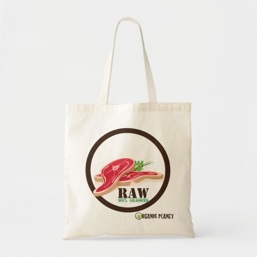 Raw Steak Organic Planet Reused Canvas Bag Tote Bag (Voorkant)