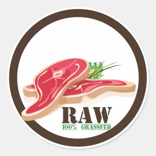 Raw Steak Organic Planet Stickers (Voorkant)