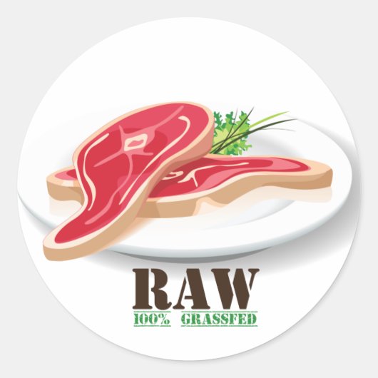 Raw Steak Organic Planet Stickers (Voorkant)