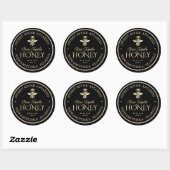 Raw Tupelo Honing Zwart Goud Queen Bee Ronde Sticker (Vel)