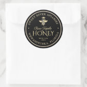 Raw Tupelo Honing Zwart Goud Queen Bee Ronde Sticker (Tas)