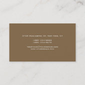 Raw Umber Brown Gray Monogram Visitekaartje (Achterkant)