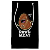 Raw Vlees Funny Raw Vat Pun Dark BG Klein Cadeauzakje (Voorkant)