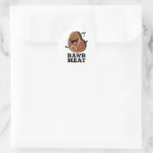 Raw Vlees Funny Raw Vat Pun Ronde Sticker (Tas)