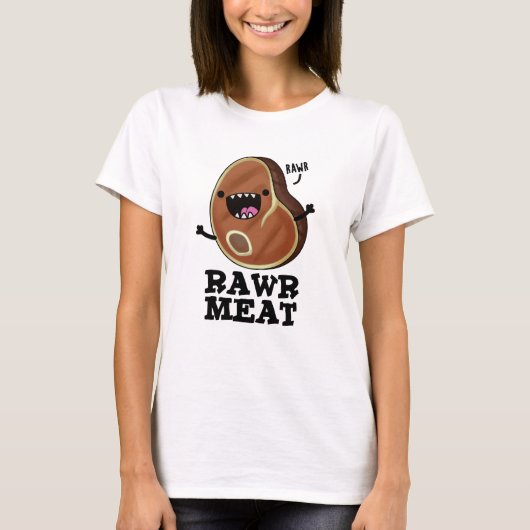 Raw Vlees Funny Raw Vat Pun T-shirt (Voorkant)