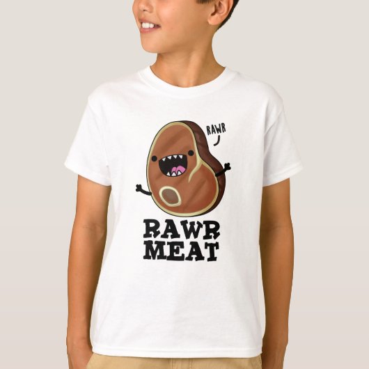 Raw Vlees Funny Raw Vat Pun T-shirt (Voorkant)