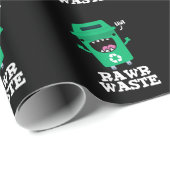 Raw Waste Funny Garbage Pun Dark BG Cadeaupapier (Rol Hoek)