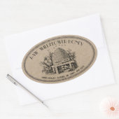 Raw Wildflower Honey Oval  Skep Kraft Label (Envelop)