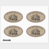 Raw Wildflower Honey Oval  Skep Kraft Label (Vel)