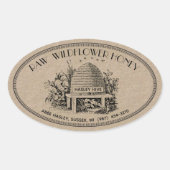 Raw Wildflower Honey Oval  Skep Kraft Label (Voorkant)