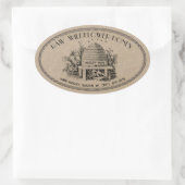 Raw Wildflower Honey Oval  Skep Kraft Label (Tas)