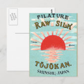 Raw zijdezijde briefkaart (Voorkant / Achterkant)