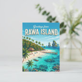 Rawa-eiland Maleisië Briefkaart (Staand voorkant)