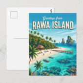 Rawa-eiland Maleisië Briefkaart (Voorkant / Achterkant)