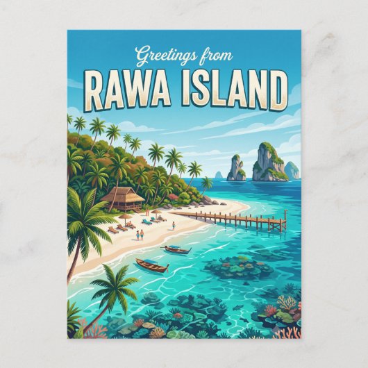 Rawa-eiland Maleisië Briefkaart (Voorkant)