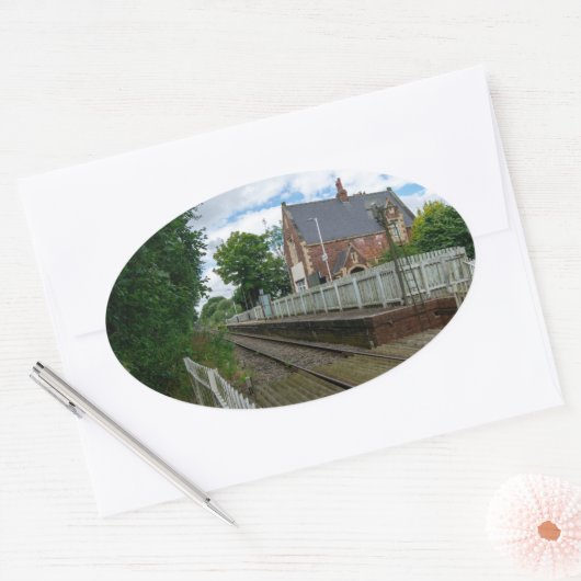 Rawcliffe Railway Station Ovale Sticker (Envelop)
