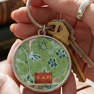 Rawdah Madinah Groene Tapijt Monogram Medaillon Sleutelhanger