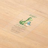 Rawer Het is een Boy Dinosaur Baby Boy Shower Acryl Uitnodigingen (Laagn)