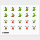 Rawk En Roll Grappige Rocker Dinosaurus Pun Ronde Sticker (Vel)
