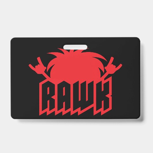 RAWK! Heavy Metal Headbanger Energie Badge (Voorzijde)
