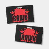 RAWK! Heavy Metal Headbanger Energie Badge (Voor- en achterkant)