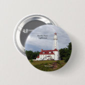 Rawley Point Lighthouse-knop Ronde Button 5,7 Cm (Voorkant /achterkant)