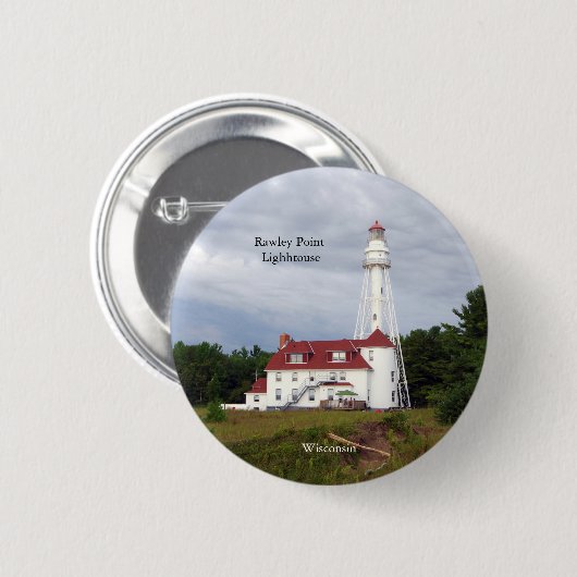 Rawley Point Lighthouse-knop Ronde Button 5,7 Cm (Voorkant /achterkant)