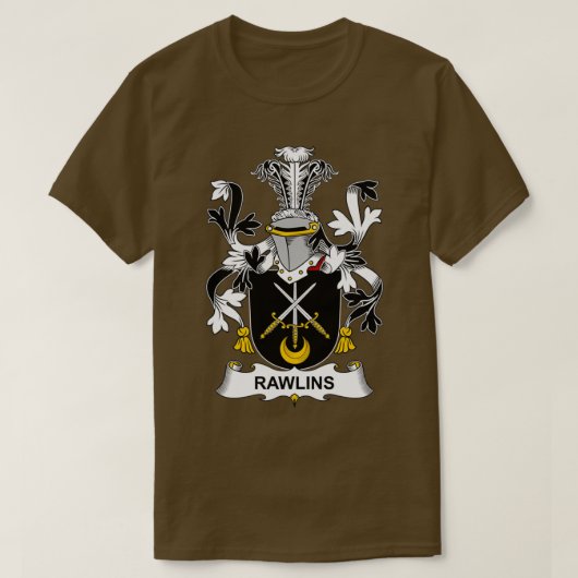 Rawlins Coat of Arms Family Crest T-shirt (Design voorkant)