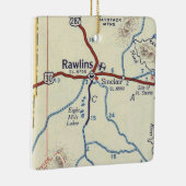 Rawlins WY  Map Keramisch Ornament (Rechts)