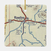 Rawlins WY  Map Keramisch Ornament (Achterkant)