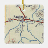 Rawlins WY  Map Keramisch Ornament (Voorkant)