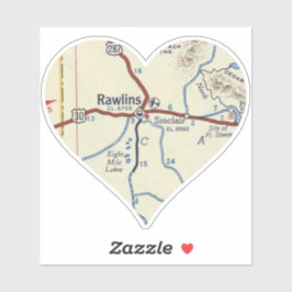 Rawlins Wyoming  Map Sticker