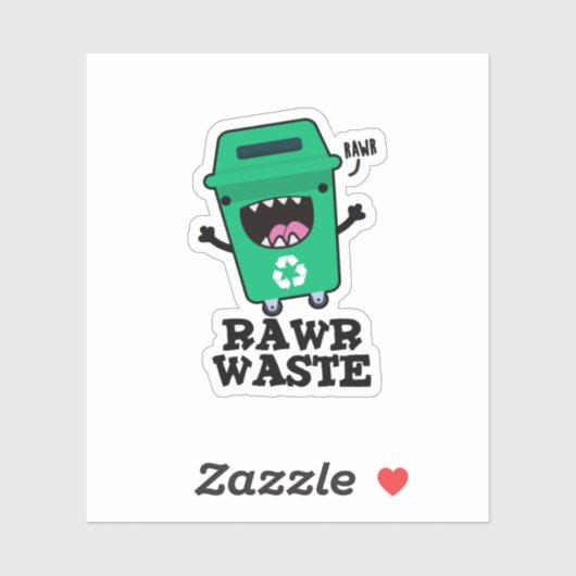 Rawls Waste Funny Garbage Pun Sticker (Vel)