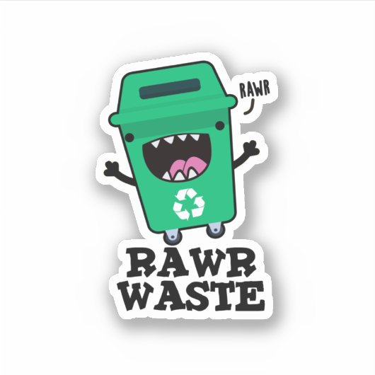 Rawls Waste Funny Garbage Pun Sticker (Voorkant)