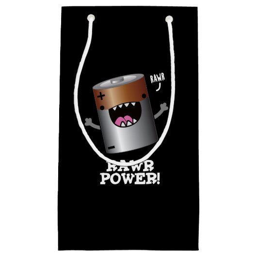 Rawpower Funny Battery Pun Dark BG Klein Cadeauzakje (Voorkant)