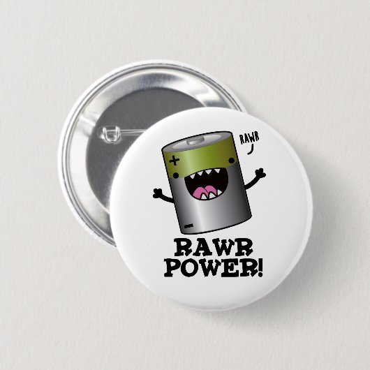 Rawpower Funny Battery Pun Ronde Button 5,7 Cm (Voorkant /achterkant)