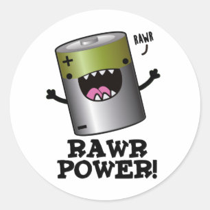 Rawpower Funny Battery Pun Ronde Sticker