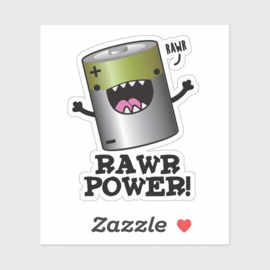 Rawpower Funny Battery Pun Sticker (Vel)