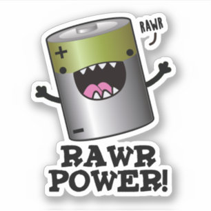 Rawpower Funny Battery Pun Sticker