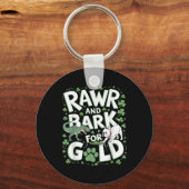 Rawr Bark T-rex Bulldog St. Patricks Day Amerikaan Sleutelhanger (Voorkant)