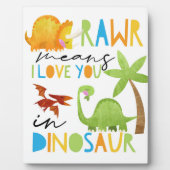 Rawr betekent dat ik van je hou, Boys Dinosaur Roo Fotoplaat (Voorkant)