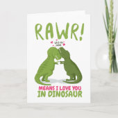 Rawr betekent dat ik van je hou in de dinosaurusVa Kaart (Voorkant)